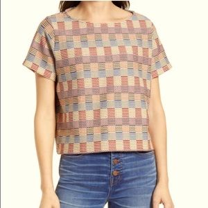 Madewell Checked Jacquard Setlist Boxy Tee, size m